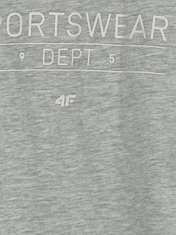 4F Damen T-Shirt Sportswear Dept Gr. M Grau Meliert Cropped 4