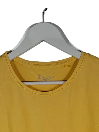 CARNABY'S London Damen T-Shirt Gr. 40/L Gelb Basic Baumwolle Kurzarm