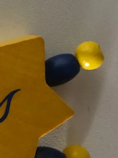 Lorenz Holzanhänger Stern Kinder Spielzeug Gelb Blau Holz Anhänger