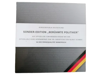 MDM Sonder-Edition Berühmte Politiker 2-DM + 2-Euro Helmut Schmidt Bankfrisch