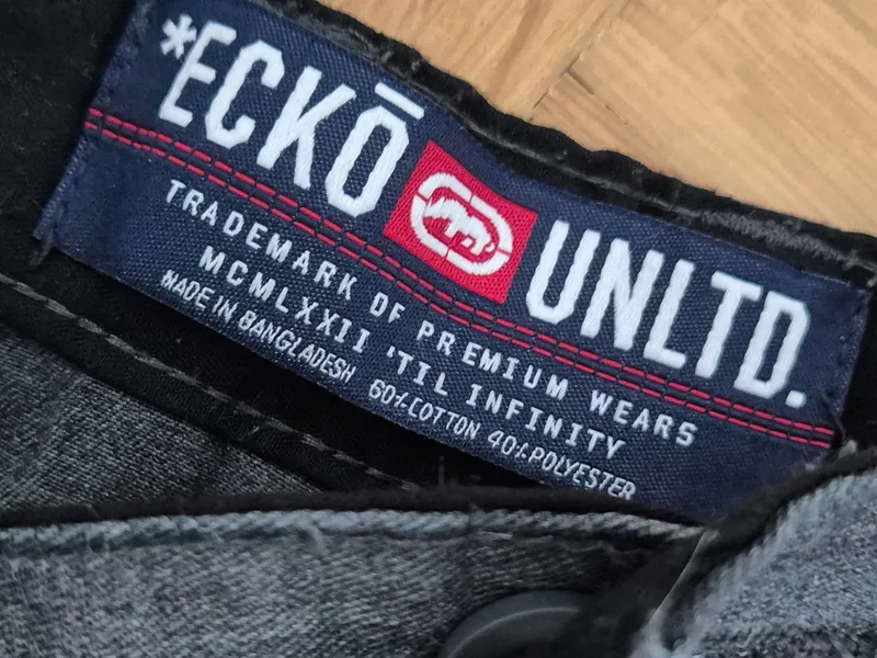 Ecko Unltd. Shorts Herren S Grau Kariert Streetwear Bermuda 6