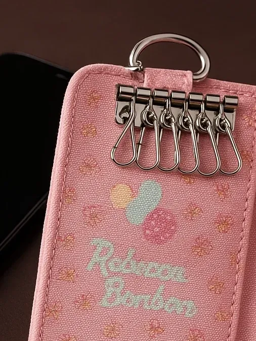 Rebecca Bonbon Rosa Geldbörse Schlüsseletui Damen Polyester Charmant 4