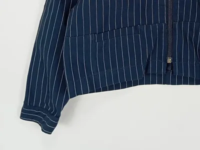 DKNY Kinder Leichte Jacke Gr. 116 Blau Gestreift Kapuze Reißverschluss