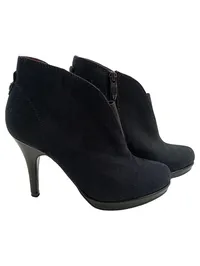 Tamaris Damen Stiefeletten Ankle Boots Schwarz Wildleder Gr. 36 High Heel 1