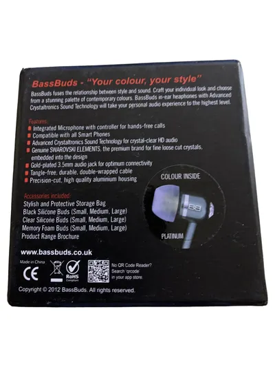 BassBuds Classics In-Ear-Kopfhörer Silber Kabelgebunden mit Mikrofon