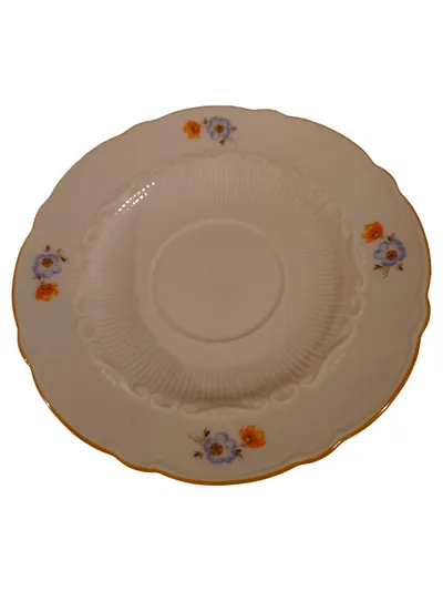 Zeh Scherzer Bavaria Untertasse Blumenmuster Goldrand Porzellan 16cm