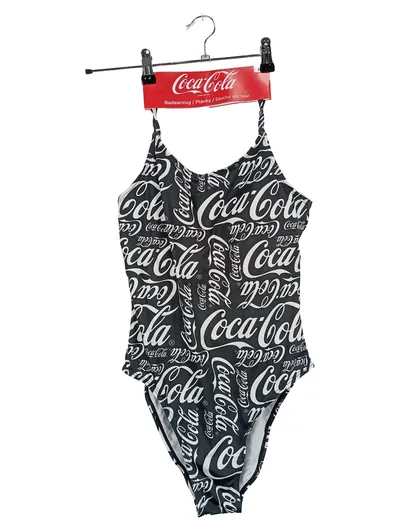 Coca-Cola Badeanzug Damen Gr. M Schwarz Retro Logo-Print