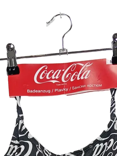 Coca-Cola Badeanzug Damen Gr. M Schwarz Retro Logo-Print