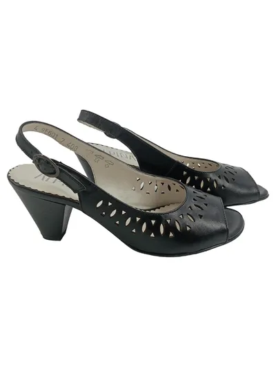 ALPINA Slingpumps Damen Slingback Schuhe Gr. 38 Schwarz Elegant Lochmuster