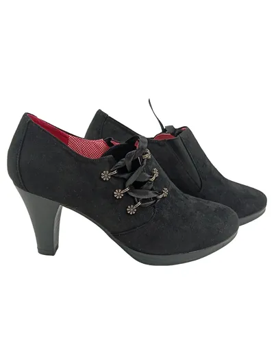 Supremo Damen Stiefeletten Gr. 38 Schwarz Elegant Blockabsatz Schleife