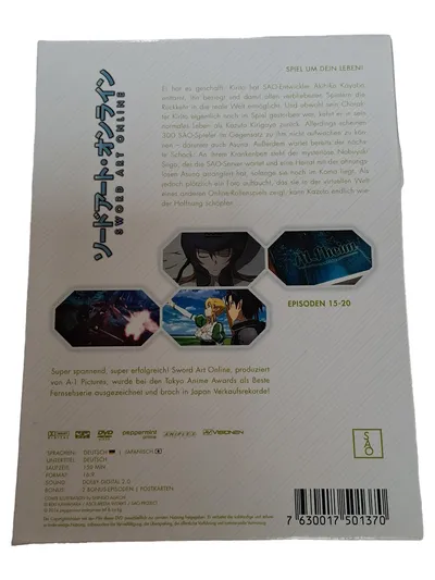 Sword Art Online Vol. 3 Episoden 15-20 Anime DVD 2 Discs FSK 12 Deutsch