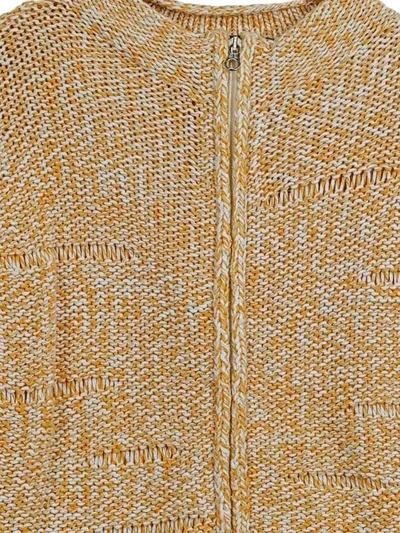 Paquito Strickjacke Damen Gelb M Casual Reißverschluss