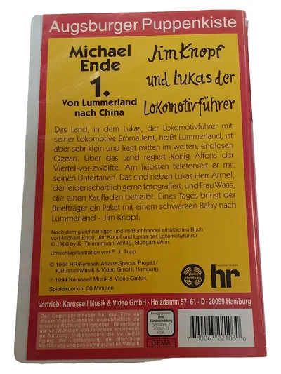 Jim Knopf und Lukas der Lokomotivführer VHS Augsburger Puppenkiste Michael Ende