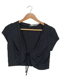 BPC Damen Bolero Wickeljacke Strickjacke Gr. 32/34 Schwarz Viskose Casual 1