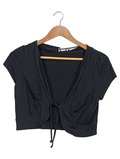 BPC Damen Bolero Wickeljacke Strickjacke Gr. 32/34 Schwarz Viskose Casual