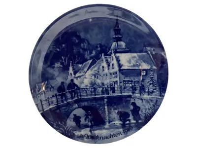 Berlin Design Sammelteller Weihnachten 1989 Porzellan Mehrfarbig Weihnachtlich