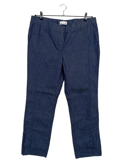 Helena Vera Damen Stoffhose Gr. 46 Blau Stretch Casual Hose