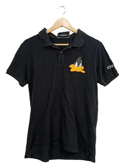 Iceberg Poloshirt Daffy Duck Looney Tunes Herren Gr. L Schwarz
