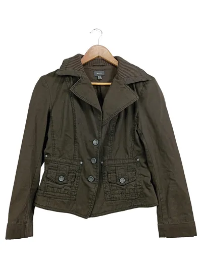 MEXX Damen Sweatjacke Gr. 40/L Oliv Casual Baumwolle