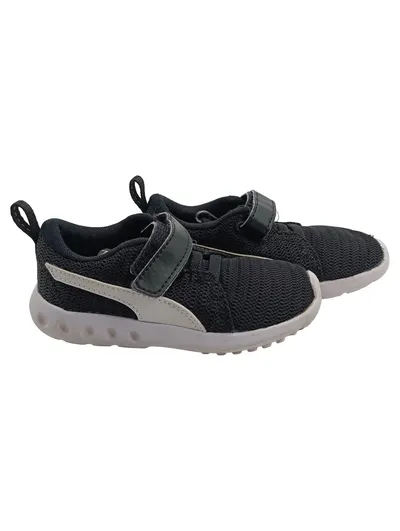 PUMA Carson Kinder Sneaker Sportschuhe Gr. 24 Schwarz Weiß Klettverschluss