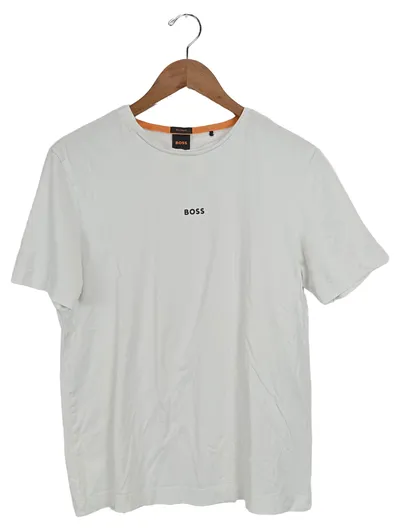 BOSS Herren T-Shirt weiß Gr. 46/S Casual Logo-Print Baumwolle