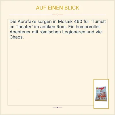 Mosaik 460 Tumult im Theater April 2014 Die Abrafaxe erobern Rom