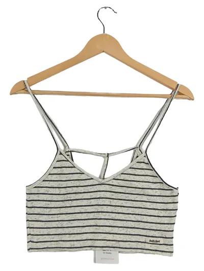 Double Agent Damen Crop Top Gestreift Beige Schwarz Gr. S 36