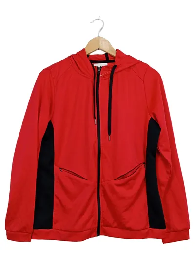 fit & more Damen Sweatjacke Kapuzenjacke Gr. 42/XL Rot Sportlich