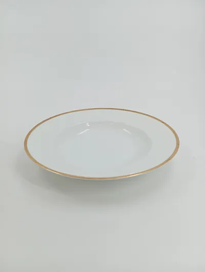 Bavaria Essteller Porzellan Weiß Goldrand Klassisch 25 cm