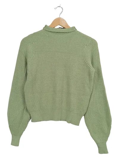 Vero Moda Damen Pullover Rollkragen Rippstrick Grün Gr. XS