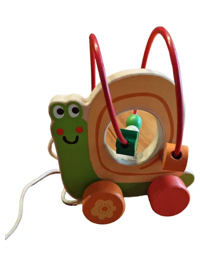 U. Leinss GmbH Holz Motorikschleife Schnecke Nachziehspielzeug Kinder