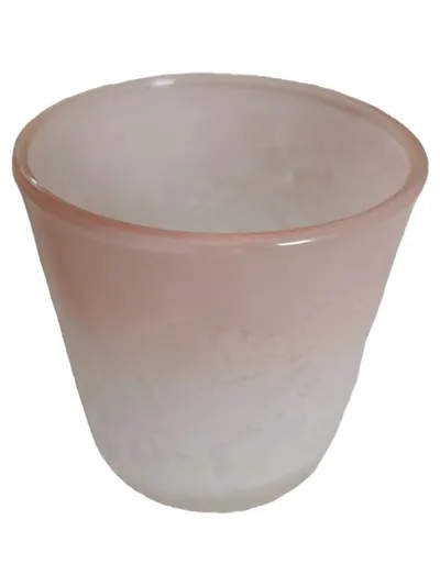 DEPOT Kirschblüte Teelichthalter Glas Rosa Modern Blumenmuster 8cm