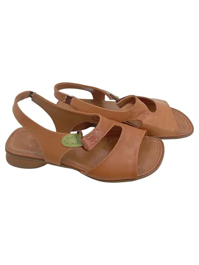 Mitica® Damen Slingback Sandalen Leder Braun Gr. 37 Sommer