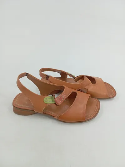 Mitica® Damen Slingback Sandalen Leder Braun Gr. 37 Sommer
