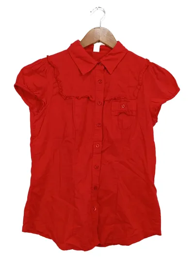 SOCCX Damen Kurzarm Hemdbluse Rot Gr. 38;M Casual