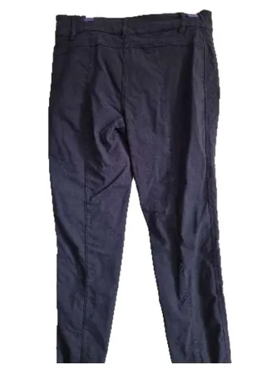 Adagio Damen Stoffhose Gr. 38 Blau Elegant Viskose Reißverschlusstaschen