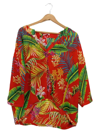Copo de Nieve Bluse Damen Gr. 36 S Rot Blumenmuster Freizeit Farbenfroh