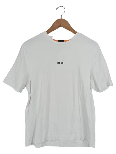 BOSS Herren T-Shirt Gr. S Weiß Casual Logo-Print