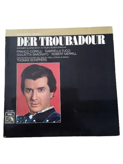 Giuseppe Verdi Der Troubadour Vinyl LP EMI Franco Corelli Thomas Schippers