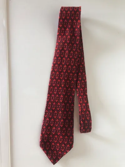 Atelier Torino Herren Krawatte Business Rot gemustert 140cm