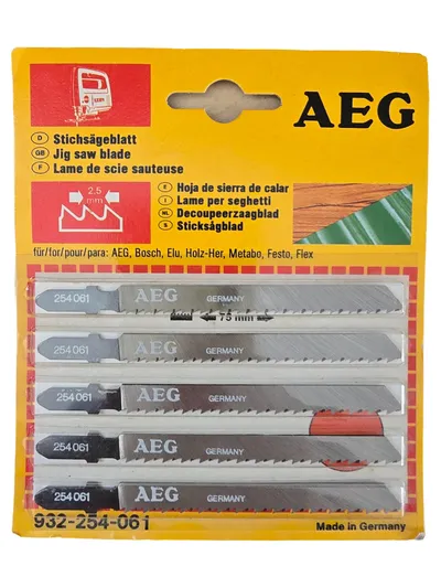 AEG Stichsägeblatt Set 5-teilig 75mm für Holz Metall Made in Germany