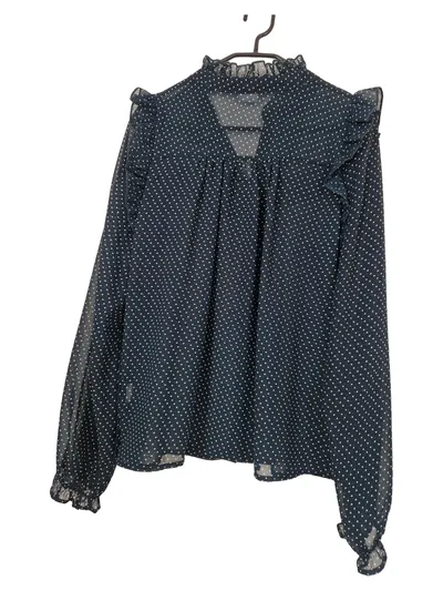 LASCANA Damen Bluse Grün Punkte Rüschen Gr. 36/S