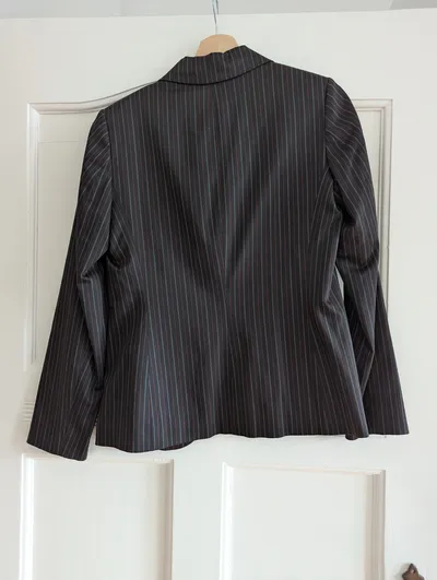 Ashley Brooke Damen Blazer Jacke Gr. 36/S Schwarz Gestreift Klassisch