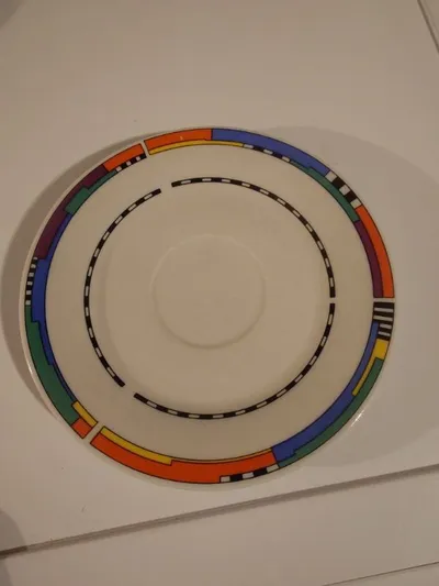 Wellco Porzellan Unterteller Retro Geometrisch Mehrfarbig 16cm