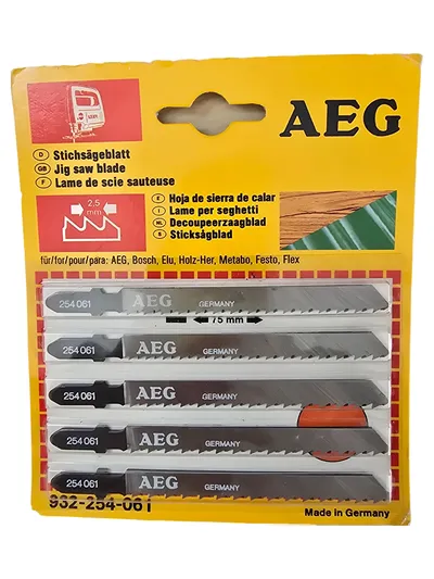 AEG Stichsägeblatt Set 75mm für Holz Metall 2.5mm Zahnteilung