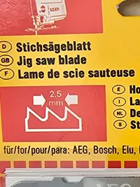 AEG Stichsägeblatt Set 75mm für Holz Metall 2.5mm Zahnteilung 4
