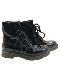 Tamaris Damen Stiefelette Lackleder Schnürstiefel Schwarz Gr. 38 1