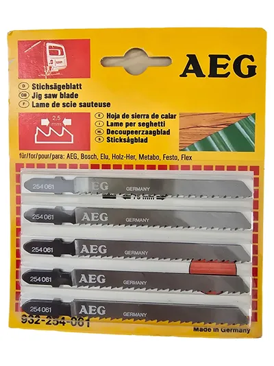 AEG Stichsägeblatt Set 5tlg. 75mm für Holz Metall Bosch Metabo Festo Flex