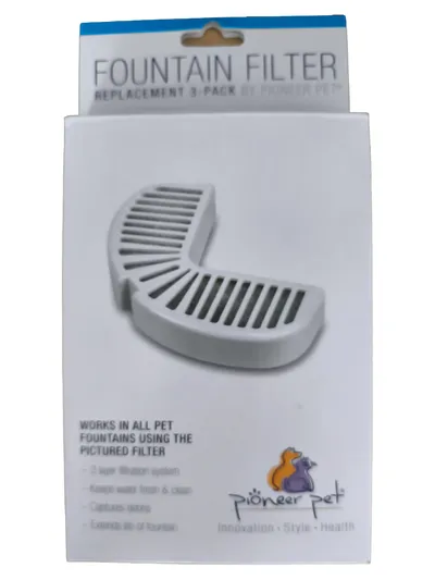 Pioneer Pet Brunnenfilter Ersatz 3er-Pack Trinkbrunnen Filter Grau
