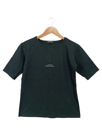 Strenesse Damen T-Shirt Gr. 38/M Schwarz Basic Baumwolle Elasthan